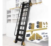 HeavyDu - Kit bilancia scorrevole in acciaio al carbonio per scale per loft e biblioteche, design per un facile accesso e movimento fluido, perfetto per uso domestico e ufficio