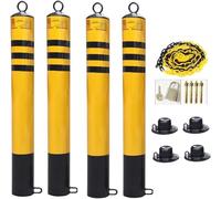 HeavyDuty - Barriera per pali della catena con segnale di avvertimento per la sicurezza stradale nei parchi, resistente, 76 × 650 mm, ideale per parcheggi e gestione di eventi, confezione da 4