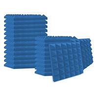 Heavyoff 24 pezzi Pannelli Fonoassorbenti Pannelli Insonorizzanti Stanza Acustico Ritardante di Fiamma per Podcasting, Studi di Registrazione, Uffici 30x30x5cm, Blu