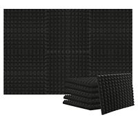 Heavyoff 24 pezzi Pannelli Fonoassorbenti Pannelli Insonorizzanti Stanza Acustico Ritardante di Fiamma per Podcasting, Studi di Registrazione, Uffici 30x30x2,5cm, Nero