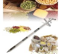 HEAXIY Campionatore di Polvere di Grani in Acciaio Inossidabile, Tubo di Campionamento di Polvere di Terreno con Impugnatura Rotante con 3 Slot, Sonda per Cereali,Diameter38mm-1.5M