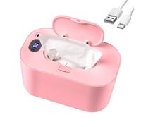 Hebafri Scaldasalviette e dispenser di salviette umidificate per bambini, 5 modalità di controllo della temperatura e del riscaldamento, portatili, per neonati, regalo per baby shower, rosa