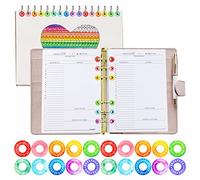 Hebayy 3000 PCS Adesivi di rinforzo per fori, 10 disegni acquerellati Protezioni per fori di carta Etichette circolari autoadesive per fogli di carta a fogli sciolti (esterno 13mm, interno 6.5mm)