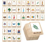 Hebayy Gioco di abbinamento a tema biblico, 80 schede di memoria per concentrazione biblica per cristiani, 40 paia di carte con personaggi biblici, giocattoli educativi per bambini e adulti
