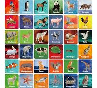 Hebayy Gioco di Abbinamento Animali da 36 Coppie, 72 Carte Didattiche Spagnole con 36 Design Carte della Memoria Giochi Educativi (Ogni Carta Misura 5cm X 5cm)