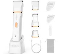 HEBECA Rasoio elettrico da donna 3 in 1 per bikini con trimmer viso e rasoio intimo per pelli sensibili, impermeabile, per uso bagnato e asciutto, ricaricabile, per rimozione dei peli pubici