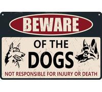 HEBELYX Targa in metallo con scritta in lingua inglese "Beware of Dog", 20,3 x 30,5 cm, facile da montare, per interni ed esterni, con scritta "Beware of Dog", per casa e lavoro, 8 - 1206