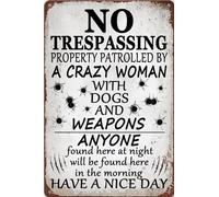 HEBELYX Targa in metallo con scritta "Private Property No Soliciting Yard Sign Funny No Trespassing Signs Beware of Dog", segnale di avvertimento per la porta di casa, 20,3 x 30,5 cm, otto - 938