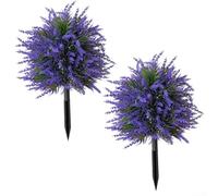 HEBEOT 2 palline artificiali di lavanda topiaria da 50 cm, piante topiarie artificiali per esterni e interni, resistenza ai raggi UV, arbusti finti per porta d'ingresso, portico, giardino