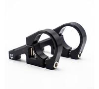 HEBEOT Attacco diretto per forcella Dual Crown DH Mountain Bike, morsetto manubrio 35 mm, lega di alluminio CNC (nero)