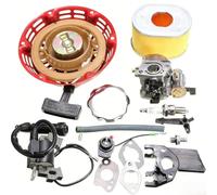 HEBEOT Bobina di accensione carburatore componente rinculo Starter Pad compatibile con motori GX140 metallo rosso 6,89 pollici piastra di trazione diametro kit di riparazione