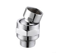 HEBEOT Connettore per doccia a sfera, girevole, adattatore per soffione doccia, in ottone, per soffione doccia standard G 1/2 filettato dritto e soffioni doccia da 4,9 cm (argento)