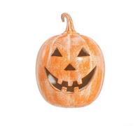 HEBEOT Decorazione a forma di zucca, lanterna in resina per Halloween, può contenere candele a LED o luci a stringa per feste di Halloween, celebrazioni del Ringraziamento (19 cm)