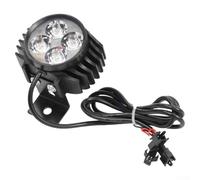 HEBEOT Faro anteriore a LED per moto, 2 in 1, con clacson integrato, per bici per Kugoo Pro, 70 x 59 x 58 mm, nero