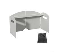 HEBEOT Fornello da campeggio antivento a 34 pannelli, in carbonio, portatile, per esterni, resistente al calore, pieghevole, per escursioni, picnic, barbecue, cucina (bianco a quattro volte)