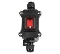 HEBEOT Interruttore in linea impermeabile IP66 a pulsante 220 V 30 A Plastica robusta e lega di rame autobloccante ON Auto Reset OFF per scatola macchina Mod PC Power Kill Switch fai da te ingranaggio
