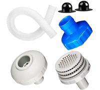 HEBEOT Kit adattatore per tubo flessibile per skimmer, adattatore per tubo di aspirazione per piscina per superfici Intex Deluxe, adattatore per montaggio a parete per skimmer 25022E