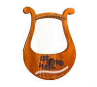 HEBEOT Lira a 19 corde in metallo, corpo in mogano con chiave per accordatura, 19 corde in metallo, stile classico, 35 x 29 x 4 cm (loto)