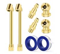 HEBEOT Mandrino gonfiabile a sfera da 150 (MPa) a due vie, facile connessione filettatura NPT da 1/4" per il collegamento a tubi d'aria, compressori d'aria o manometri per pneumatici