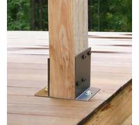 HEBEOT Staffa di ancoraggio per calcestruzzo con base in acciaio resistente, 10 x 10 cm, con interno da 8,9 x 8,9 cm, adatta per ringhiere, recinzioni, cassette postali, strutture di patio (2 pezzi)