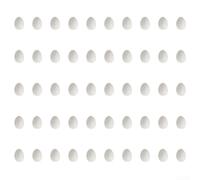 HEBEOT Uova finte di piccione realistiche ponderate per allevamento di pollame, in plastica robusta, per gestire il comportamento di deposizione in loft, 4 cm, bianco, confezione da 100 (50 pezzi)