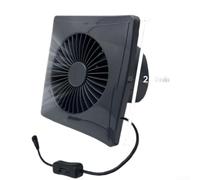 HEBEOT Ventola di ventilazione ad energia solare, 12 V CC, silenziosa, costruzione in ABS, per uso industriale, installazione a parete o finestra, forte flusso d'aria, rimozione dell'umidità (A)