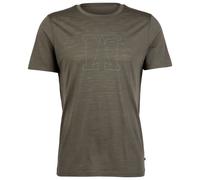 Heber Peak - MerinoMix150 PineconeHe. Logo T-Shirt - Maglia merino L marrone