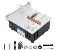 HEBERUCK Mini sega circolare da tavolo, alimentatore a 7 marce, sega da tavolo regolabile di precisione portatile, con 4 lame e linguetta di sicurezza, lama da 0,1 - 15 mm, regolabile in altezza