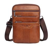 Hebetag, Borsello a tracolla in pelle da uomo, per cellulare e portafoglio, #02marrone/s (marrone) - BL509