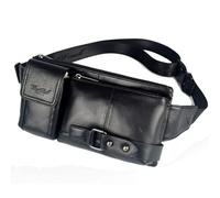 Hebetag Marsupio in pelle con cintura per uomo e donna, borsa da viaggio per escursionismo, corsa, telefono cellulare, pochette, # 18 Nero, Taglia unica, Ciclismo, Outdoor