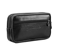 Hebetag Piccola borsa da cintura in pelle per telefono da uomo con fondina ad anello marsupio da viaggio messenger borsa a tracolla con gancio, #07nero, 17cm(W)x4cm(D)x10cm(H)(6.6"x1.5"x3.9") approx