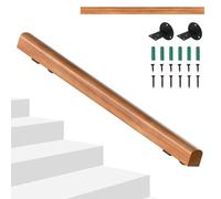 Hebitod Corrimano in legno di pino, 100 cm, ringhiera per scale, semicircolare, in legno, antiscivolo, montato a parete con materiale di montaggio, per interni scale, ringhiere in noce chiaro