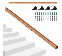 Hebitod Corrimano in legno di pino, 180 cm, ringhiera per scale, semicircolare, in legno, antiscivolo, montato a parete con materiale di montaggio, per interni scale, ringhiere in noce chiaro