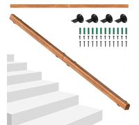 Hebitod Corrimano in legno di pino, 200 cm, ringhiera per scale, semicircolare, in legno, antiscivolo, montato a parete con materiale di montaggio, per interni scale, ringhiere in noce chiaro