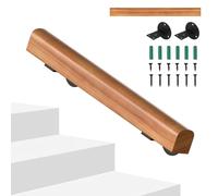 Hebitod Corrimano in legno di pino, 60 cm, ringhiera per scale, semicircolare, in legno, antiscivolo, montato a parete con materiale di montaggio, per interni scale, ringhiere in noce chiaro