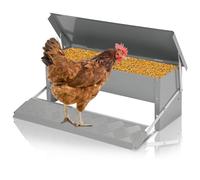 Hebitod Mangiatoia automatica per polli, 1 mangiatoia automatica Feedomatic, con pedana, 5 kg, mangiatoia per polli, a prova di ratti, antiscivolo, per tacchini, oche, anatre