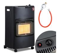 Hebitod Stufa a gas per interni a 3 livelli, regolatore di potenza termica 1500 - 4200 Watt, volume massimo di riscaldamento, 80 metri cubi, bombole di gas butano o propano fino a 10 kg, con