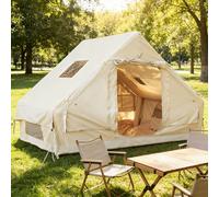 Hebitod Tende gonfiabili per campeggio, tenda da campeggio gonfiabile per 6 persone, montaggio semplice, Oxford 420D, tenda da esterno con attacco per stufa, 2 porte e finestre a rete, impermeabile e