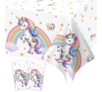Heboland 2pcs Tovaglia Unicorno, Tovaglia Compleanno Bambina 137 X 274 cm Tovaglie Feste Unicorno per Decorazioni Feste di Compleanno Bambina Baby Shower Ragazze