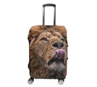 HEBRTGS Copertura per bagagli alla moda con copertura elastica lavabile, Il leone tira fuori la lingua, L