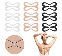 Hebterrka 9 clip di fissaggio per reggiseno Racerback, clip antiscivolo per la schiena, clip per schiena a croce per spalline nascoste e controllo décolleté