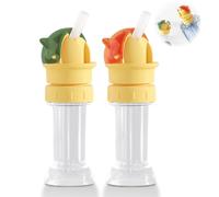 Hebterrka Borraccia riutilizzabile per bambini con coperchio per cannuccia, bottiglia d'acqua con tappo a vite, bottiglia in silicone a prova di perdite con cannuccia