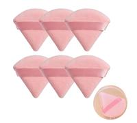 Hebterrka Halo Glow Pinkie Puffs, set da 6 pezzi, con punta delle dita, grande per applicare polvere sfusa e pressata, morbida, riutilizzabile e lavabile
