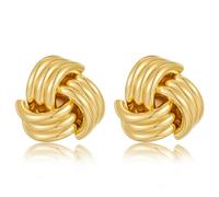 Hebterrka Orecchini a cerchio dorati, grandi orecchini geometrici a goccia, da donna, alla moda, in oro, a maglie lunghe, gioielli, regalo, gold, L