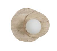 HEBXMF Applique da parete a testa singola con attacco G9, paralume rotondo creativo per lampada da parete, lampada da parete in vetro travertino giallo in stile industriale nordico, apparecchi di illu