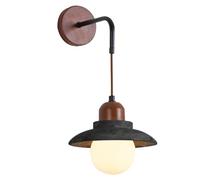 HEBXMF Applique da parete creativa a forma di cappello, lampada da parete in stile industriale moderno, applique da parete con sorgente luminosa G9 e vetro travertino nero, ideale per camera da letto,