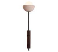HEBXMF Applique da parete creativa a testa singola in metallo travertino giallo, sorgente luminosa G9, paralume in vetro, stile industriale nordico, lampada da parete decorativa per soggiorno e corrid