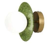 HEBXMF Applique minimalista a testa singola, lampada da parete in giada in stile francese, applique a incasso con sorgente luminosa G9, apparecchi di illuminazione a parete per comodino, soggiorno e b