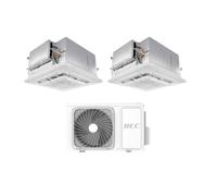 Hec by Haier Climatizzatore Dual Split a Cassetta Freematch 12+24 BTU con 3H28WEAFRA Wi-Fi Inverter R-32