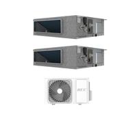 Hec by Haier Climatizzatore Dual Split Canalizzato MP Freematch 18+18 BTU con 2H24WEAFRA Wi-Fi Inverter R-32